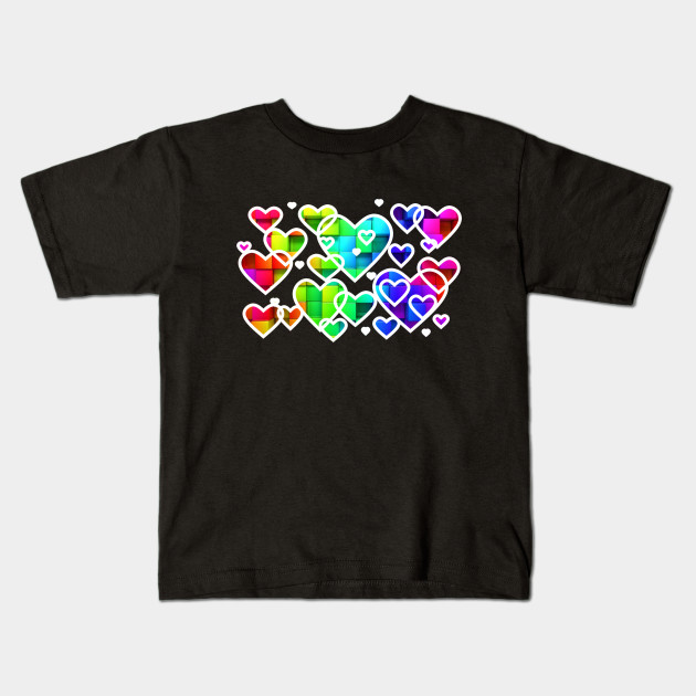Rainbow hearts white